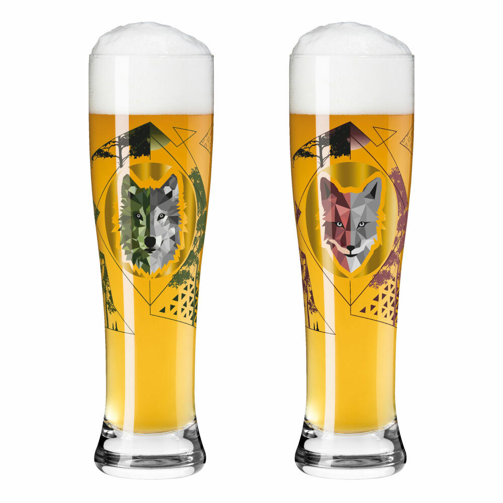 Ritzenhoff Weizenbiergläser Brauchzeit Weizen 2er-Set 002, Weizenglas, Sonja Eikler, Glas, 646 ml, 3481002