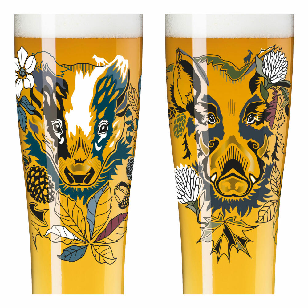Ritzenhoff Weizenbiergläser Brauchzeit Weizen 2er-Set 004, Weizenglas, Petra Mohr, Glas, 646 ml, 3481004
