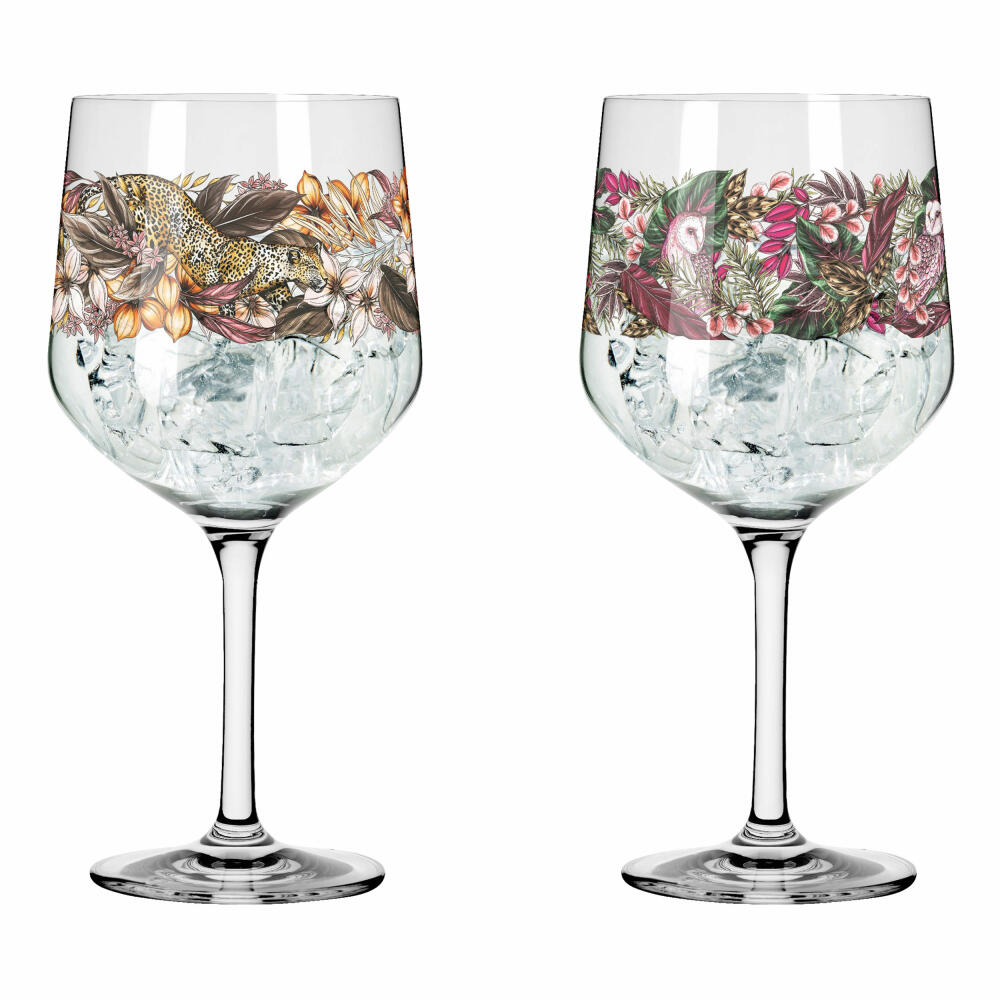 Ritzenhoff Gin-Kelch Schattenfauna 2er-Set 002, Gin-Becher, Maggie Enterrios, Kristallglas, 720 ml, 3691002