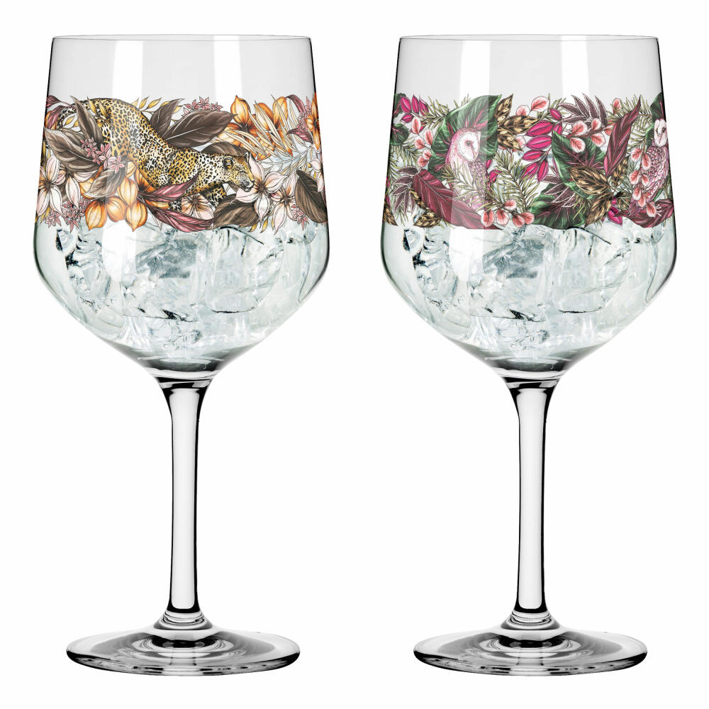 Ritzenhoff Gin-Kelch Schattenfauna 2er-Set 002, Gin-Becher, Maggie Enterrios, Kristallglas, 720 ml, 3691002
