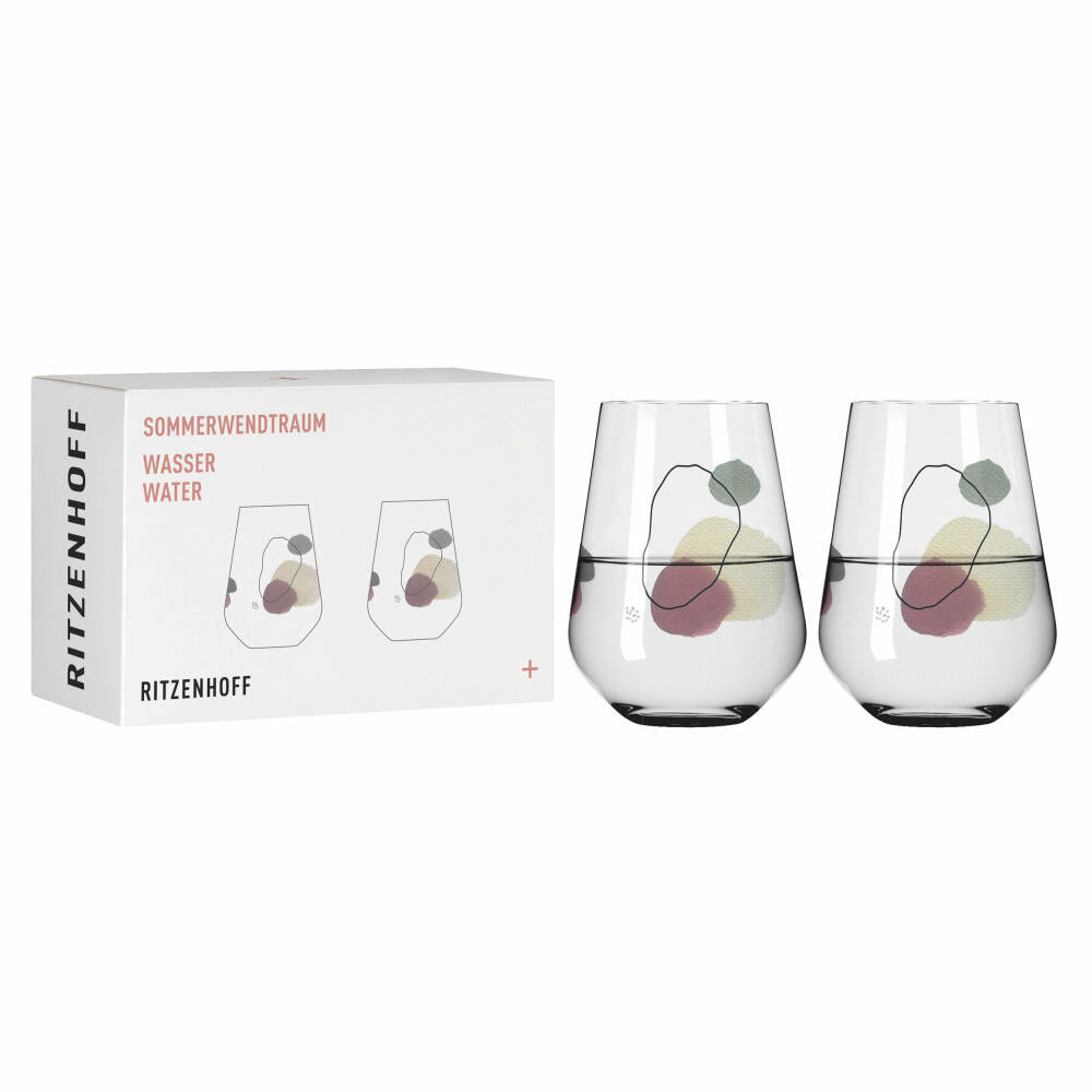 Ritzenhoff Wasserglas-Set Sommerwendtraum 02, 2-teilig, Romi Bohnenberg, Kristallglas, 540 ml, 3621002