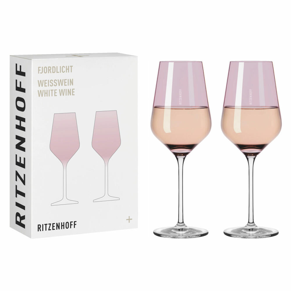Ritzenhoff white wine glass set Fjordlicht 03, 2-piece, crystal glass, 380 ml, 3641003