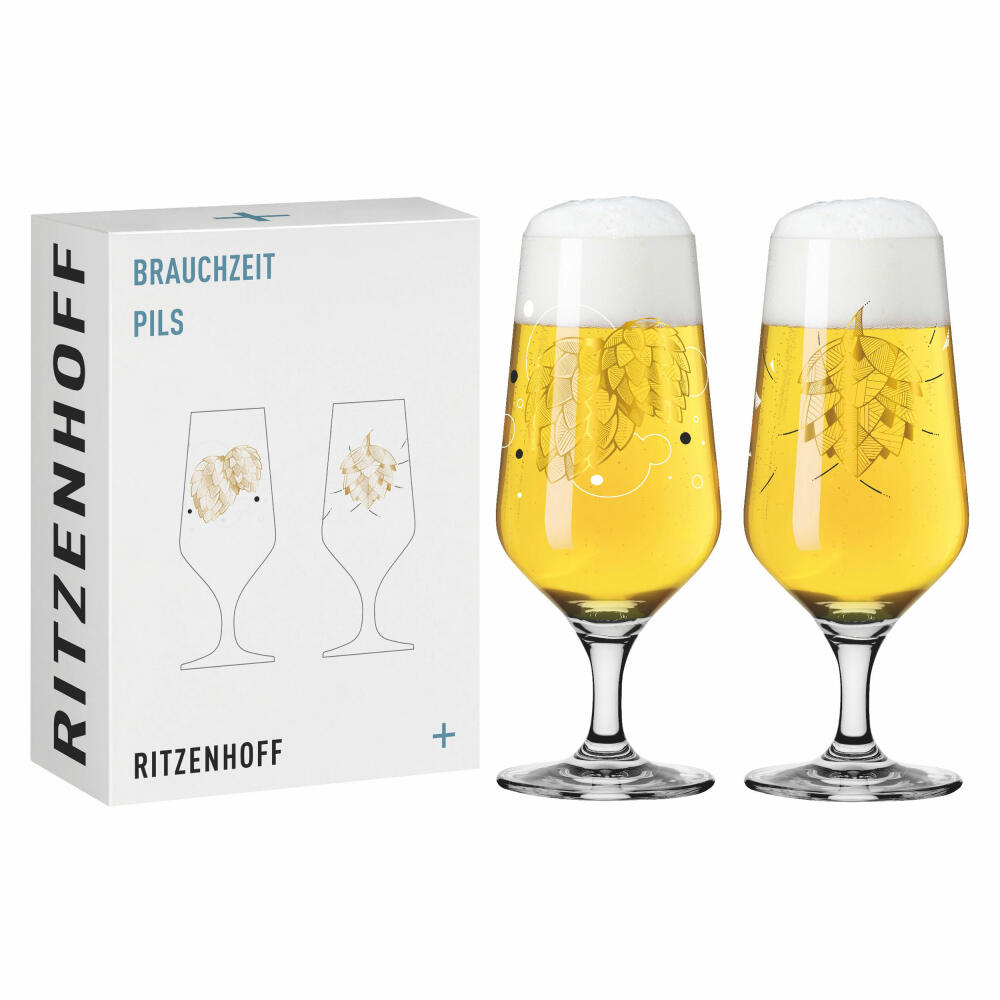 Ritzenhoff beer glass set of 2, Brauchzeit 001, Andreas Preis, crystal glass, 374 ml, 3471001