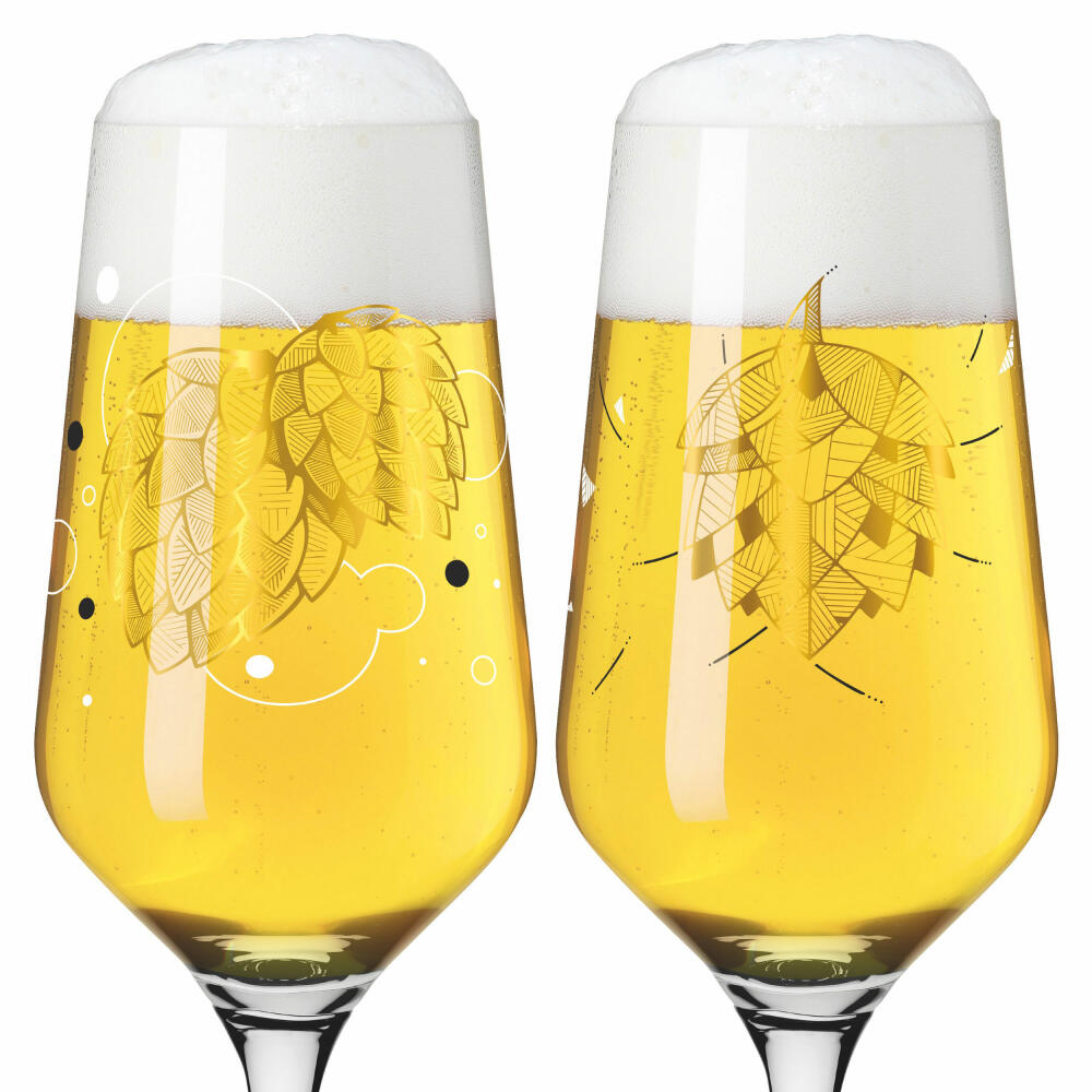 Ritzenhoff beer glass set of 2, Brauchzeit 001, Andreas Preis, crystal glass, 374 ml, 3471001