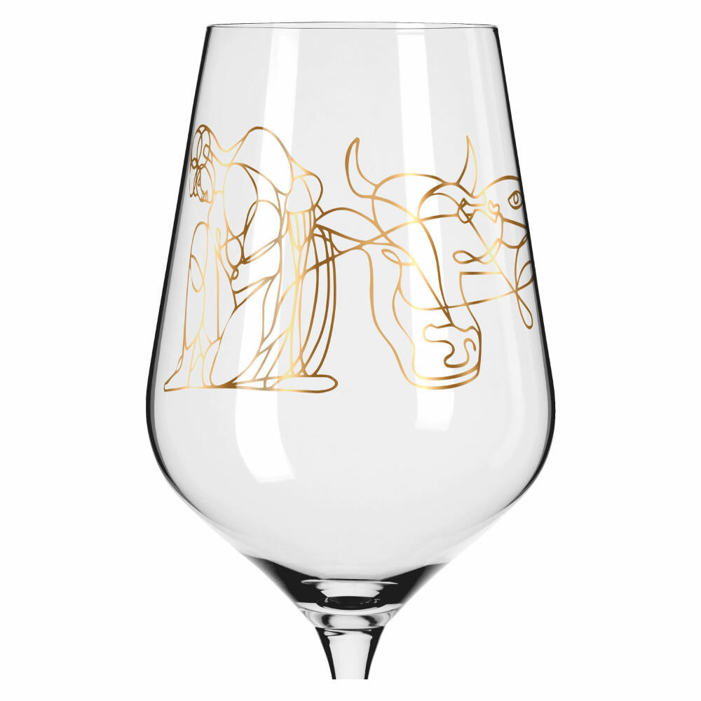 Ritzenhoff Rotweinglas 2er-Set Sagengold 001, Burkhard Neie, Kristallglas, 570 ml, 3401001