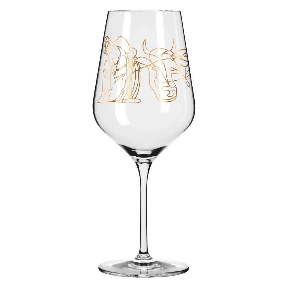 Ritzenhoff Rotweinglas 2er-Set Sagengold 001, Burkhard Neie, Kristallglas, 570 ml, 3401001
