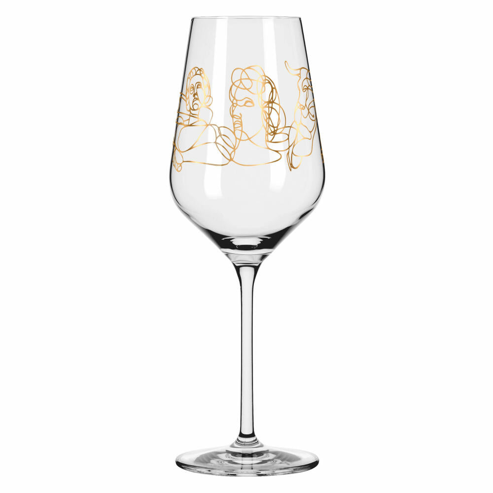 Ritzenhoff Weißweinglas 2er-Set Sagengold 001, Burkhard Neie, Kristallglas, 380 ml, 3411001