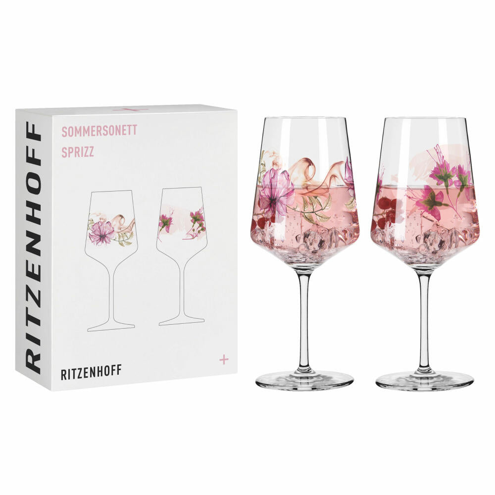 Ritzenhoff Aperitifglas 2er-Set Sommersonett 004, Doro von Rüden, Sonja Eikler, Kristallglas, 544 ml, 3461004