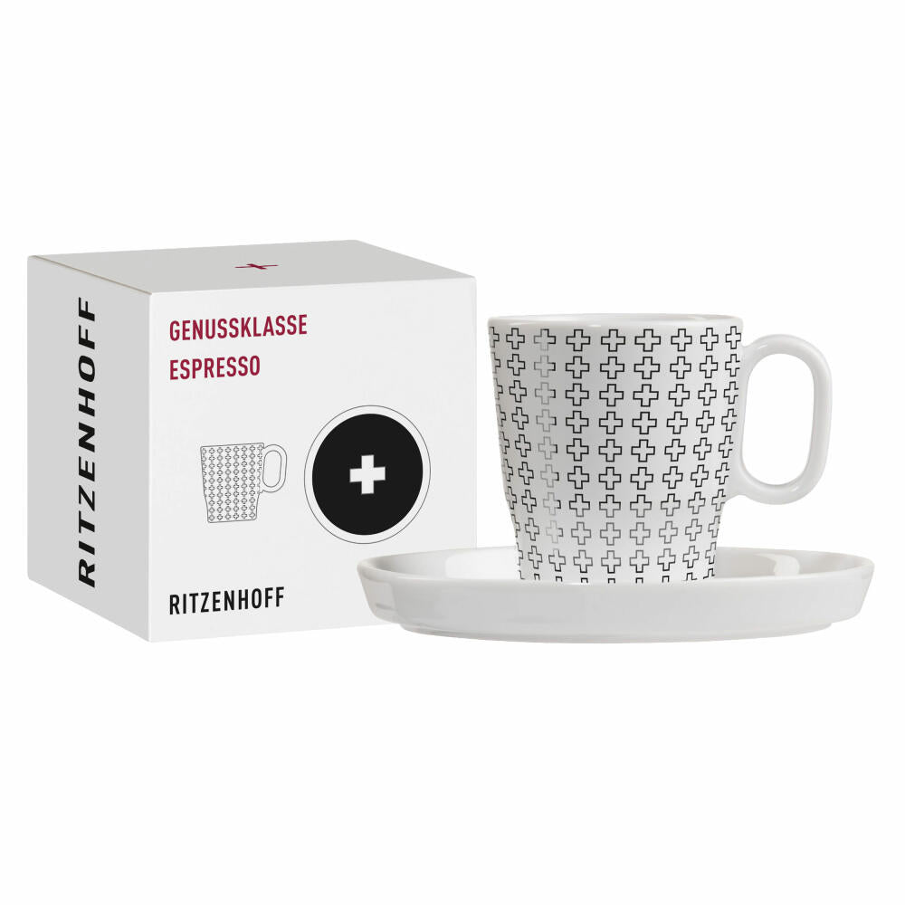 Ritzenhoff espresso cup with saucer enjoyment class 003, Christine Kordes, porcelain, 97 ml, 3721003