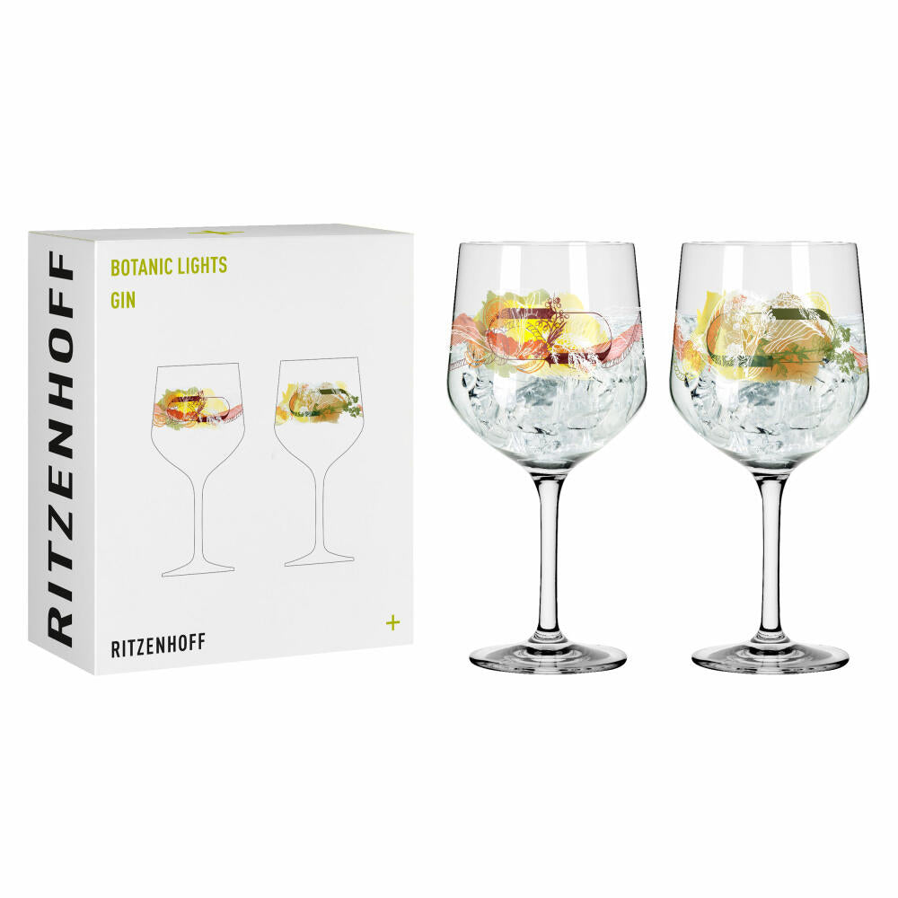 Ritzenhoff Gin-Stielglas 2er-Set Botanic Lights 001, Heike Zuschke, Kristallglas, 720 ml, 3791001