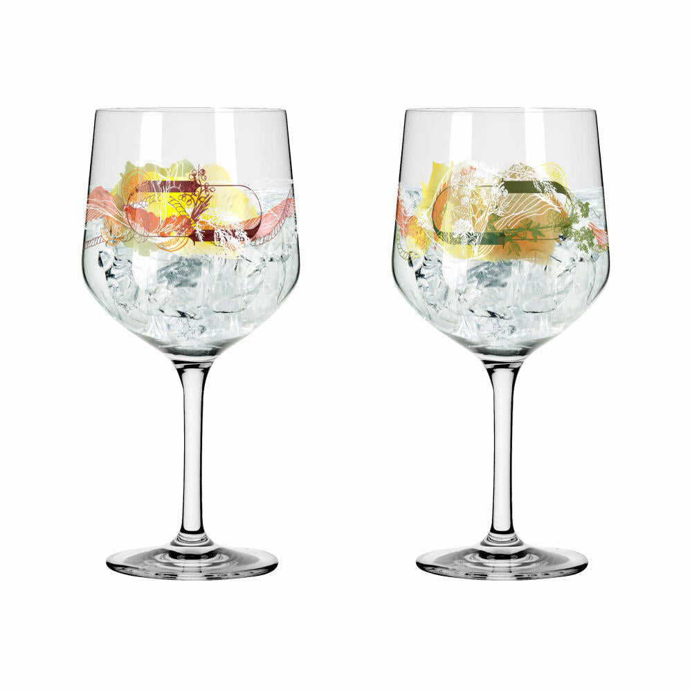 Ritzenhoff Gin-Stielglas 2er-Set Botanic Lights 001, Heike Zuschke, Kristallglas, 720 ml, 3791001