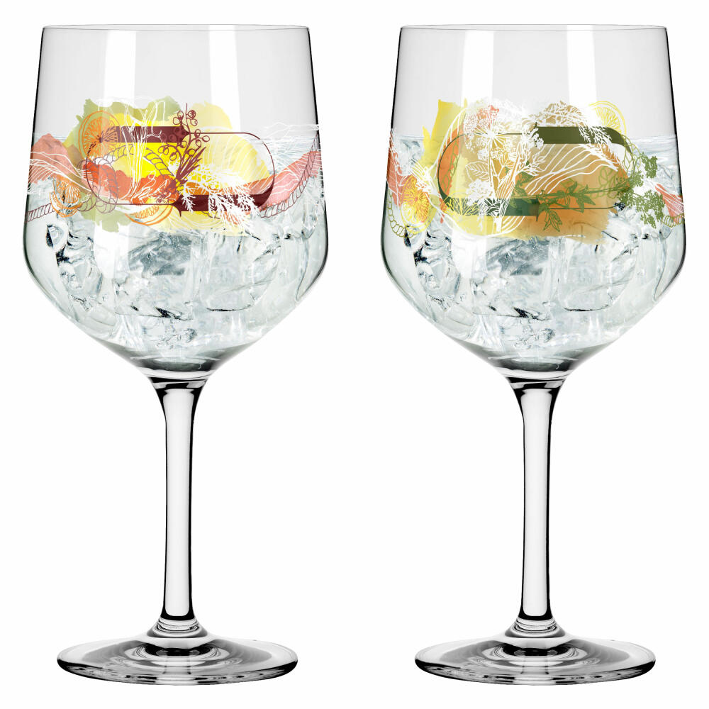 Ritzenhoff Gin-Stielglas 2er-Set Botanic Lights 001, Heike Zuschke, Kristallglas, 720 ml, 3791001