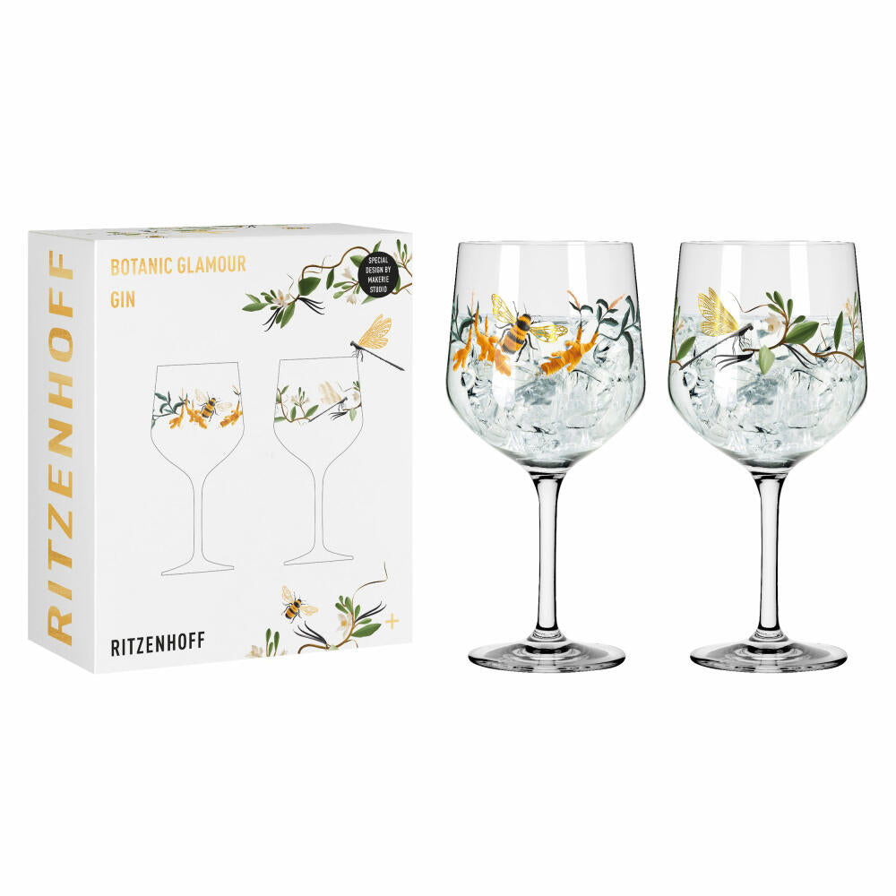 Ritzenhoff Gin-Stielglas 2er-Set Botanic Glamour 002, Joyanne Horscroft, Kristallglas, 720 ml, 3791002