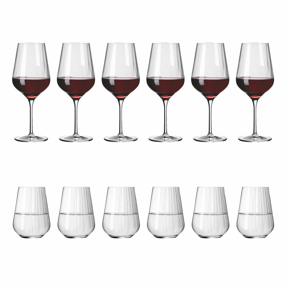 Ritzenhoff red wine and water glass set 12-piece, star cut 001, crystal glass, 570 ml, 6111009