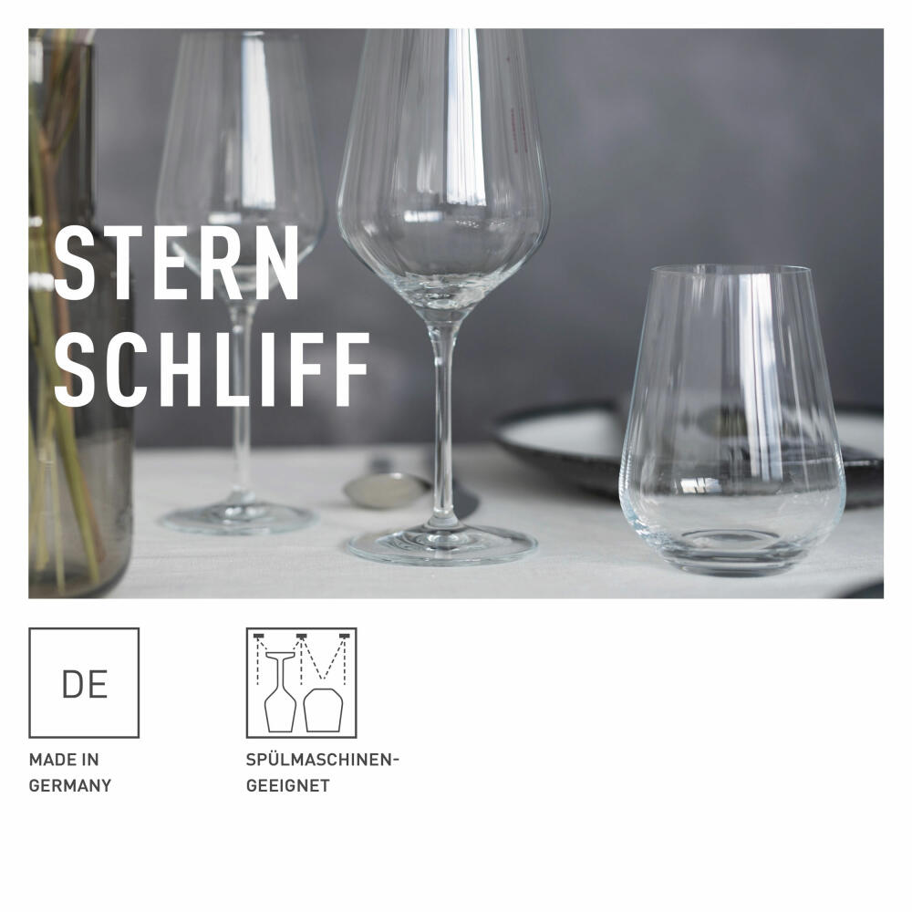 Ritzenhoff red wine and water glass set 12-piece, star cut 001, crystal glass, 570 ml, 6111009