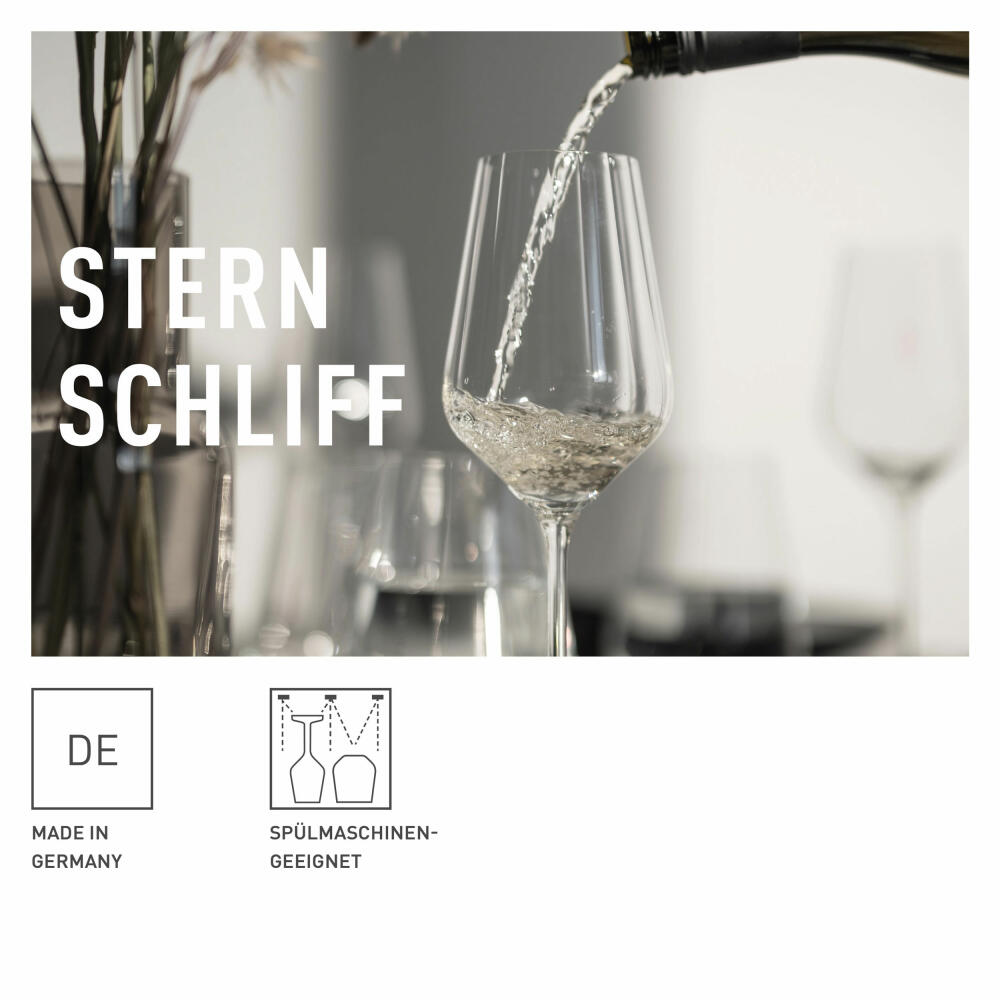 Ritzenhoff white wine and water glass set 12-piece, star cut 001, crystal glass, 380 ml, 6111010