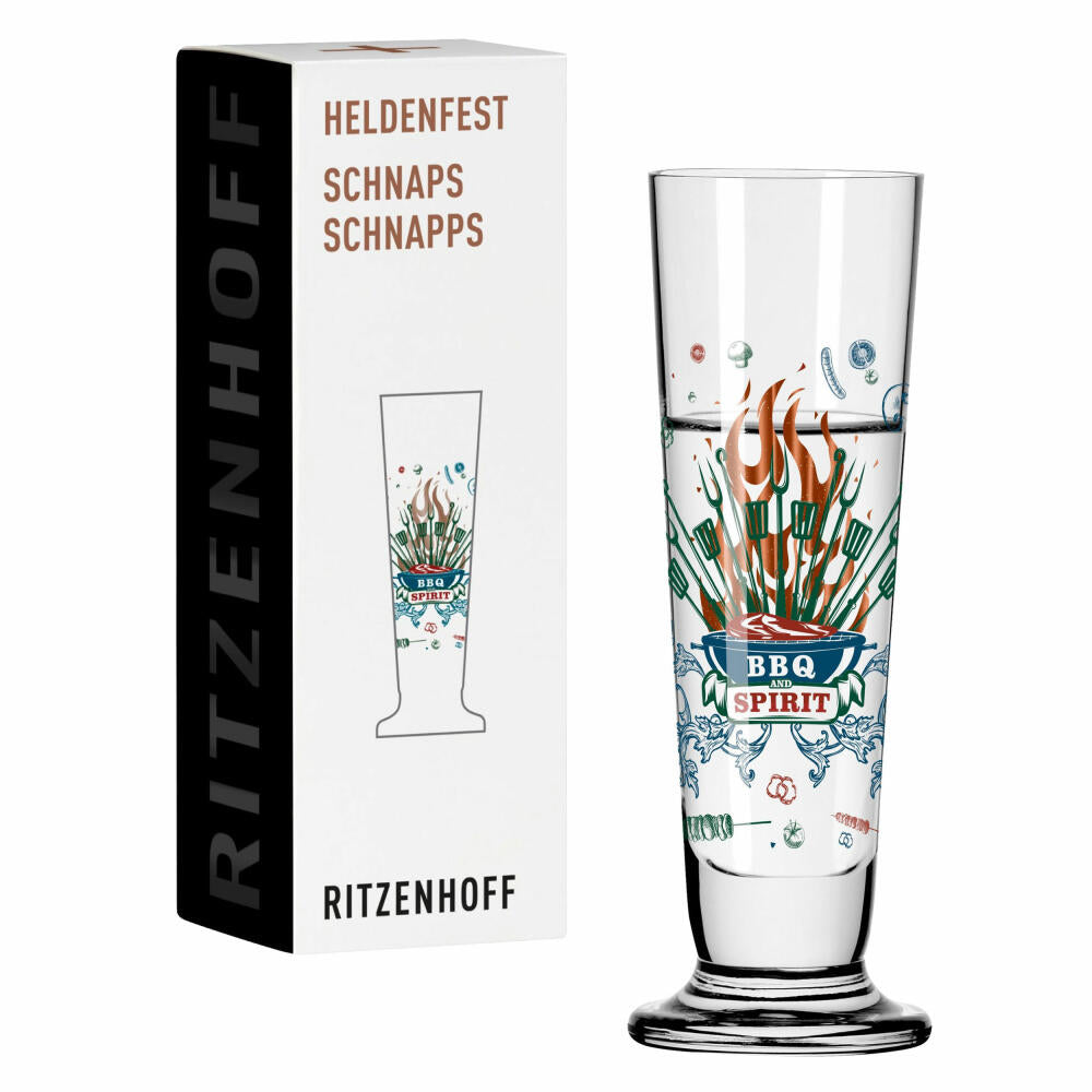 Ritzenhoff shot glass Heldenfest 014, 2 percent, crystal glass, 52 ml, 1061014