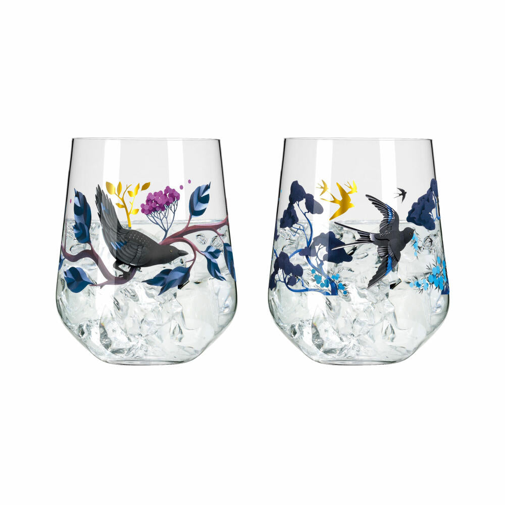 Ritzenhoff Ginglas 2er-Set Botanic Glamour 002, Joyanne Horscroft, Kristallglas, 710 ml, 3801002