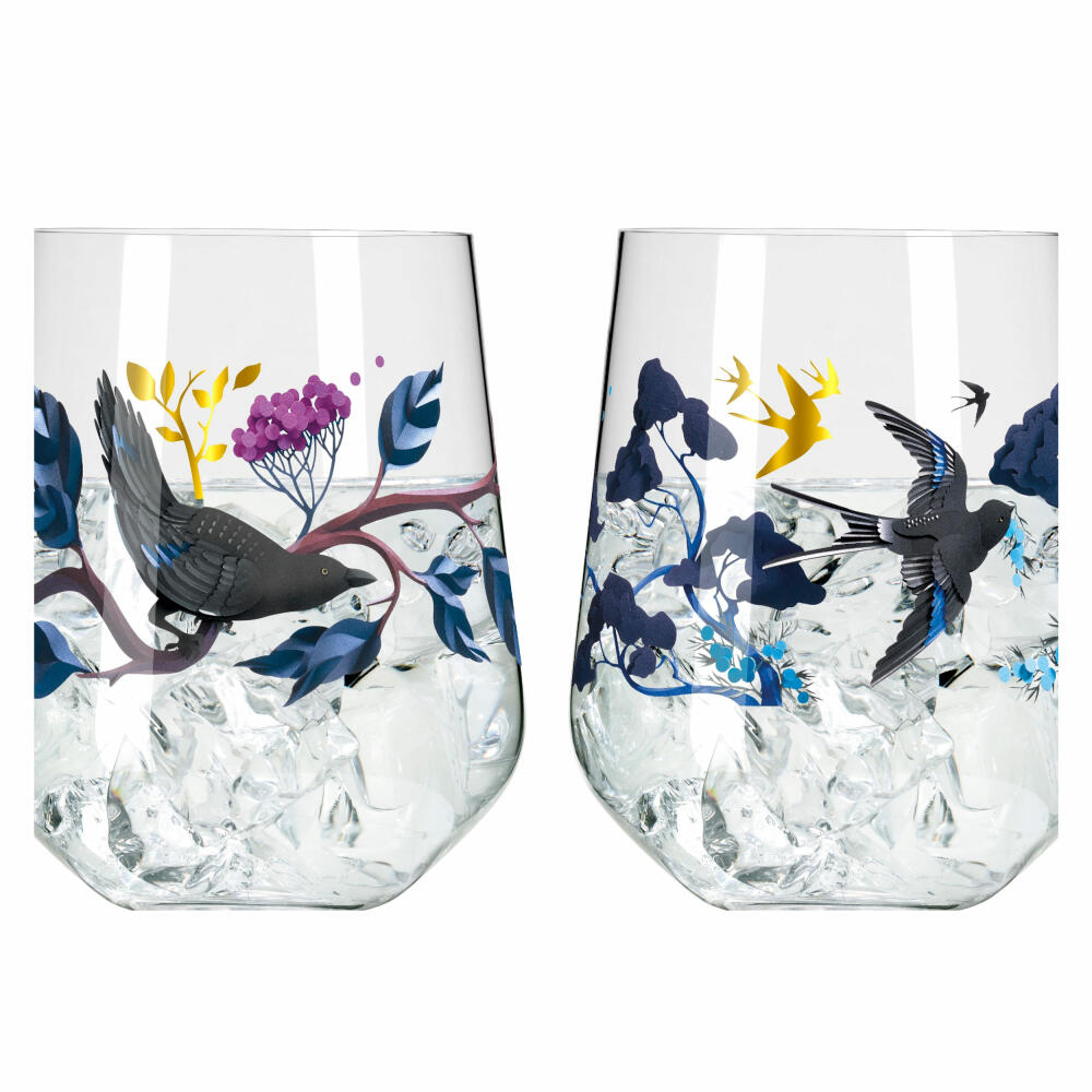 Ritzenhoff Ginglas 2er-Set Botanic Glamour 002, Joyanne Horscroft, Kristallglas, 710 ml, 3801002