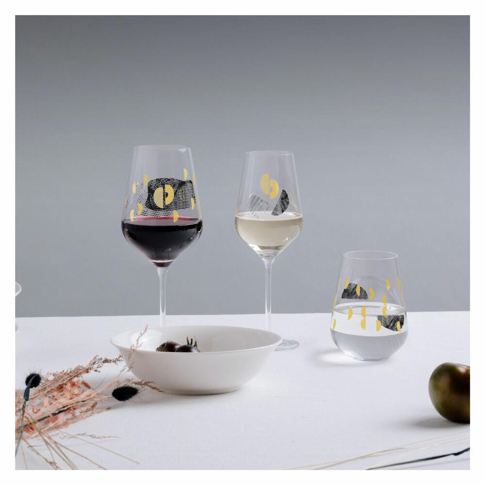 Ritzenhoff red wine glass set of 2 Sagengold 002, Maike Schönebeck, crystal glass, 570 ml, 3401002