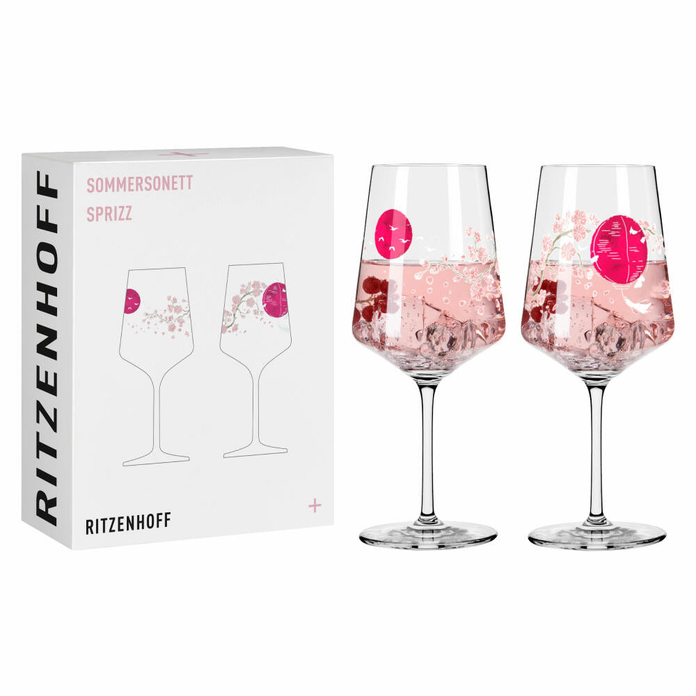 Ritzenhoff aperitif glass set of 2 Sommersonett 013, 014, Melina Sparschu, crystal glass, 544 ml, 3461007