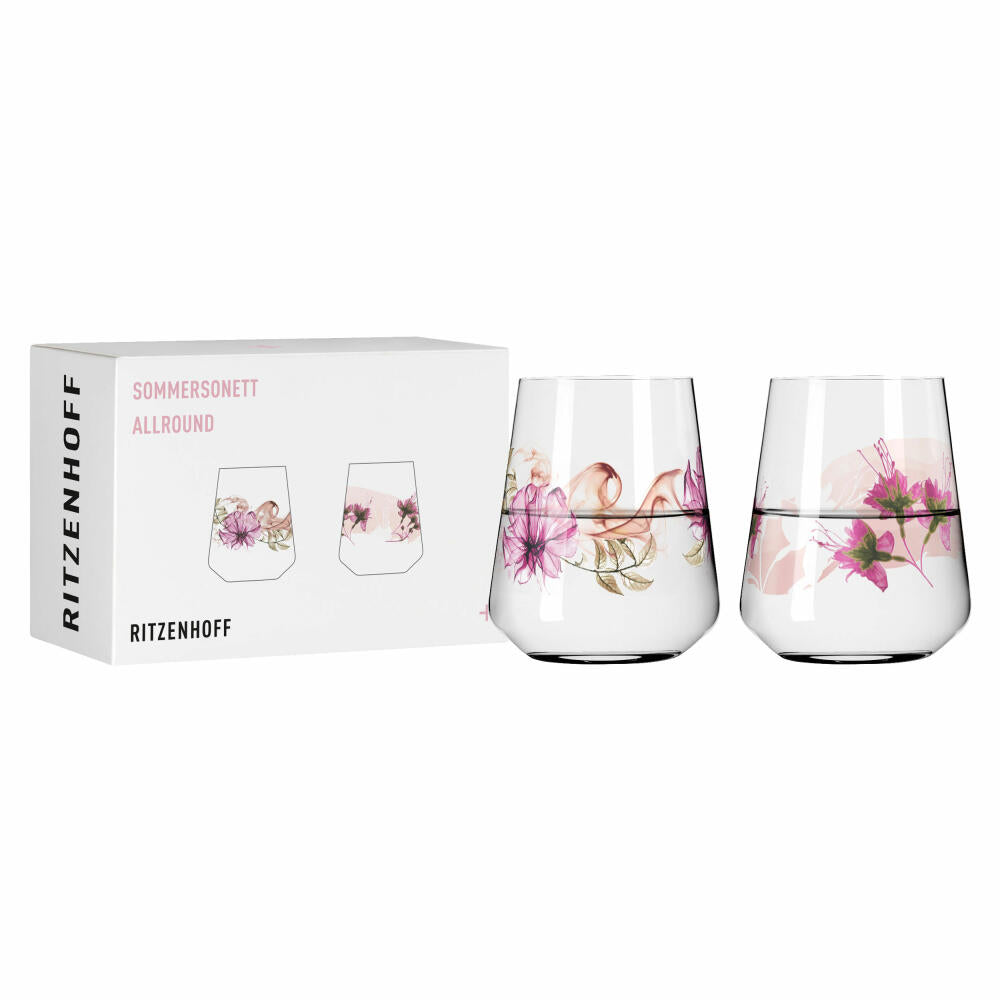 Ritzenhoff Universalglas 2er-Set Sommersonett 001, 002, Doro, Rüden Und Sonja Eikler, Kristallglas, 510 ml, 3462001