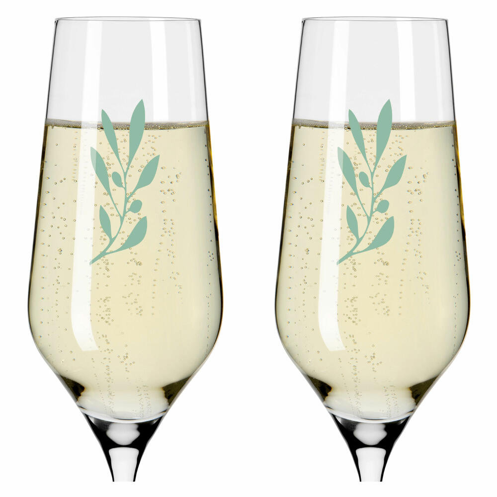 Ritzenhoff Champagnerglas 2er-Set Organix 001, Romi Bohnenberg, Kristallglas, 250 ml, 3924001