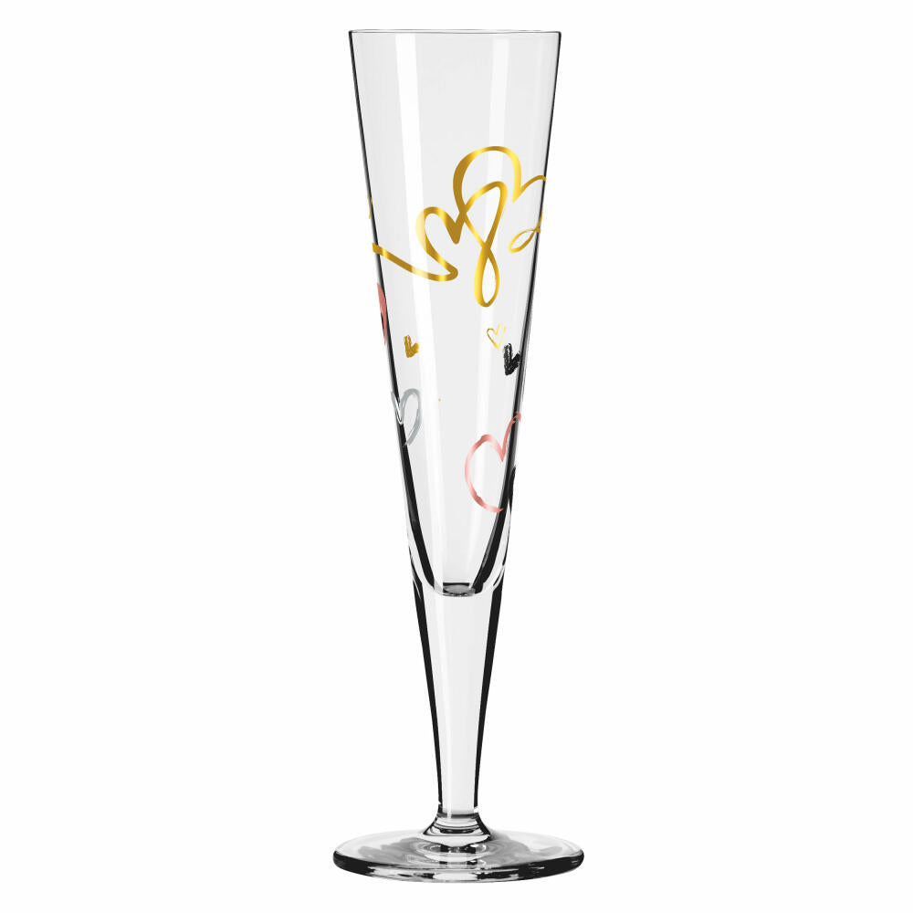 Ritzenhoff Champagnerglas 2er-Set Goldnacht F23, Carolin Oliveira, Kristallglas, 205 ml, 6031004