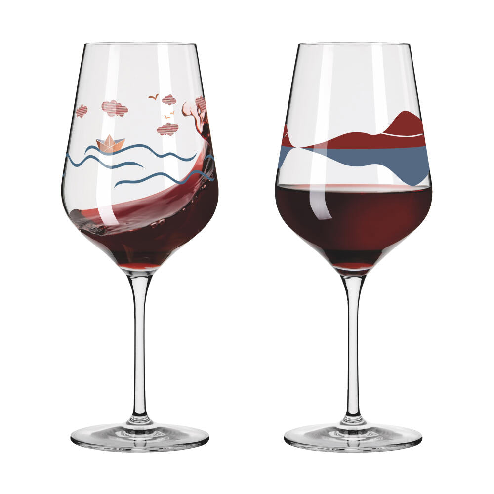 Ritzenhoff red wine glass set of 2 Heart Crystal H23, Aurélie Girod, Applefield, crystal glass, 570 ml, 6161001