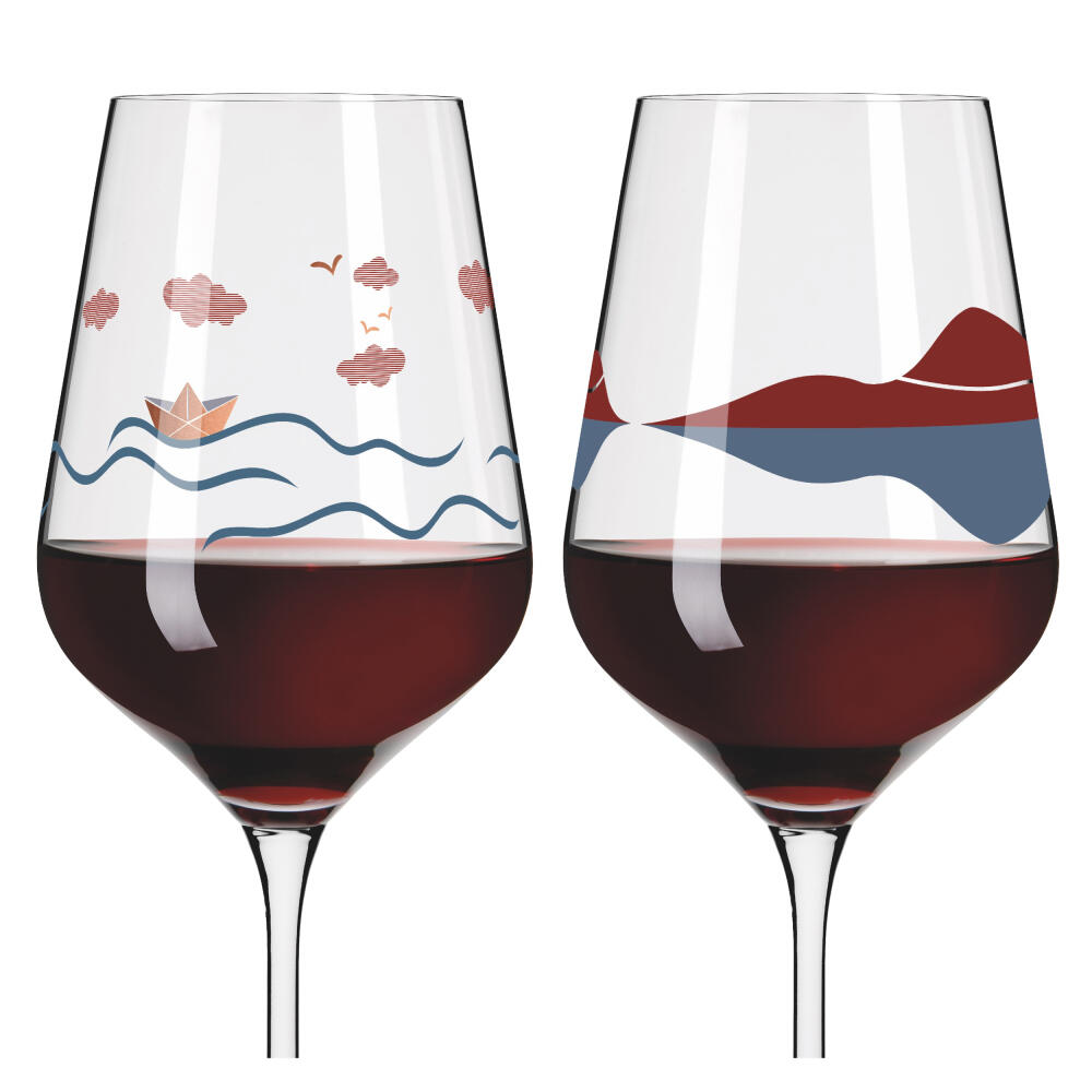 Ritzenhoff red wine glass set of 2 Heart Crystal H23, Aurélie Girod, Applefield, crystal glass, 570 ml, 6161001