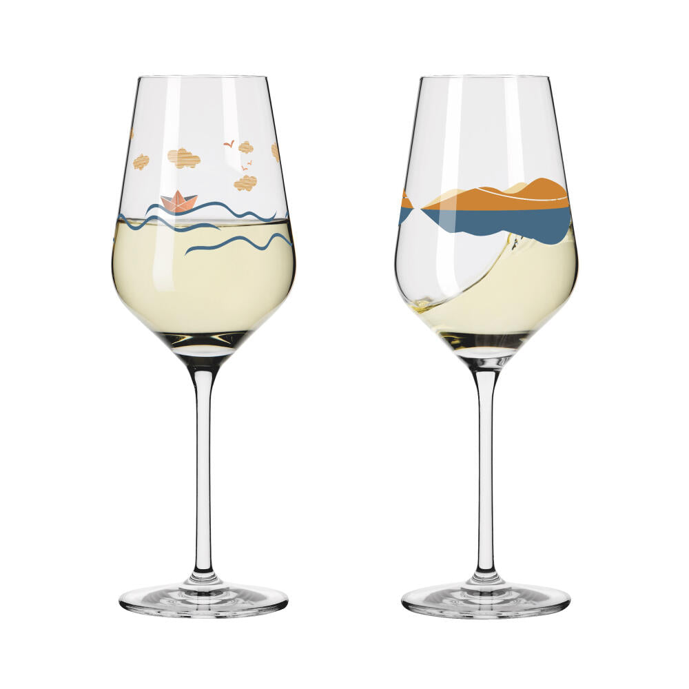 Ritzenhoff white wine glass set of 2 heart crystal H23, Aurélie Girod, Applefield, crystal glass, 380 ml, 6171001