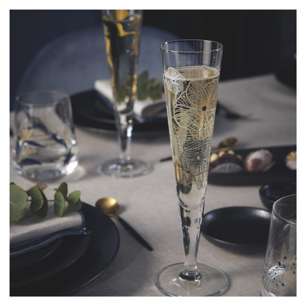 Ritzenhoff champagne glass Goldnacht 036, Concetta Lorenzo, crystal glass, 205 ml, 1071036