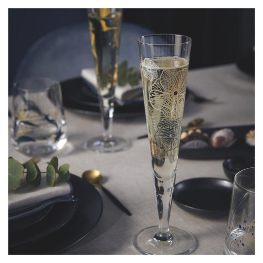 Ritzenhoff champagne glass Goldnacht 036, Concetta Lorenzo, crystal glass, 205 ml, 1071036