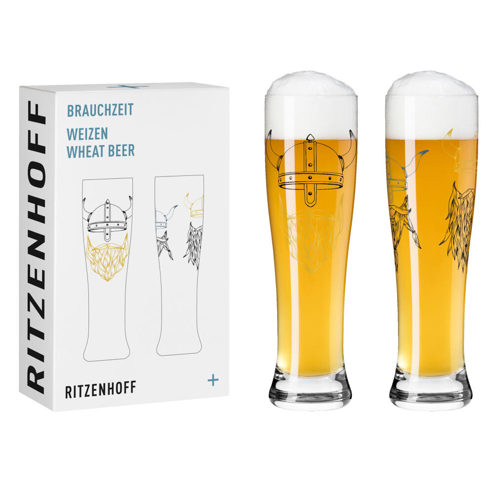 Ritzenhoff wheat beer glass set of 2, custom time 017, 018, Ana Vasconcelos, glass, 646 ml, 3481009
