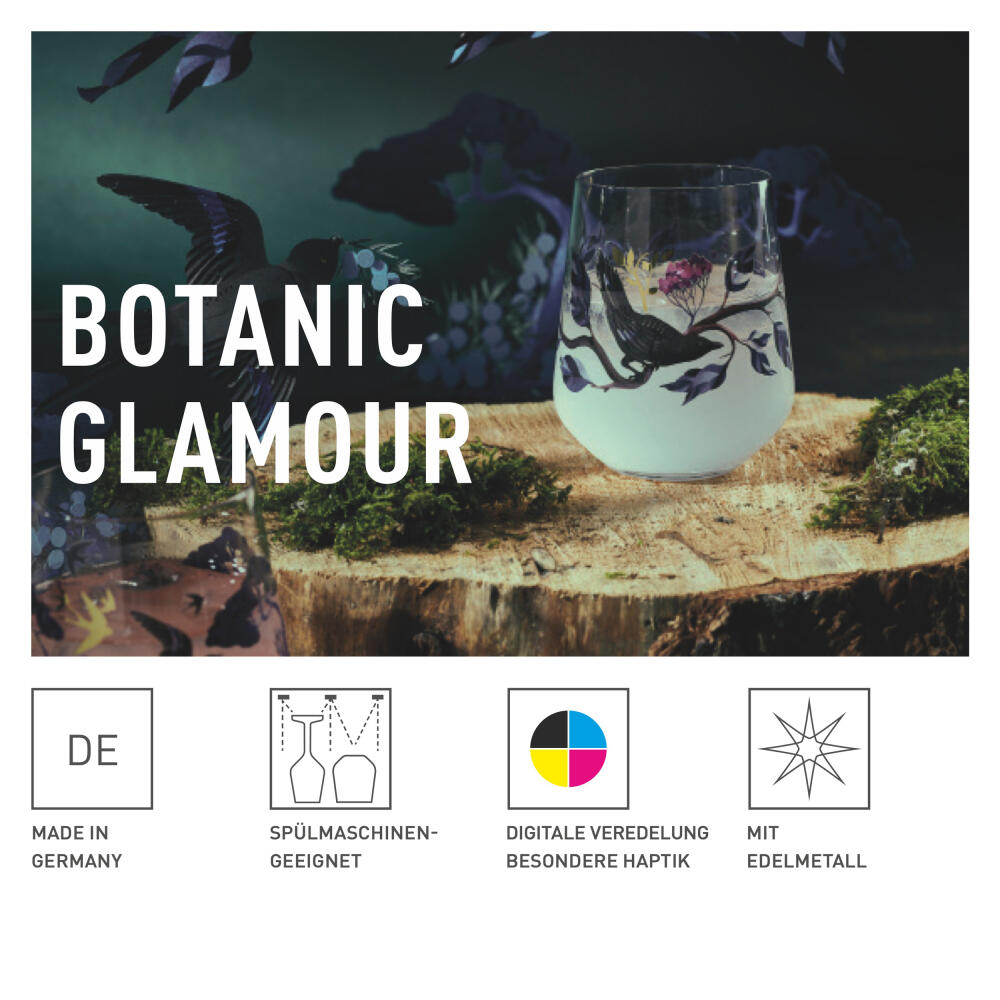Ritzenhoff Ginglas 2er Set Botanic Glamour 007, 008, Good Wives and Warriors, Kristallglas, 720 ml, 3882001