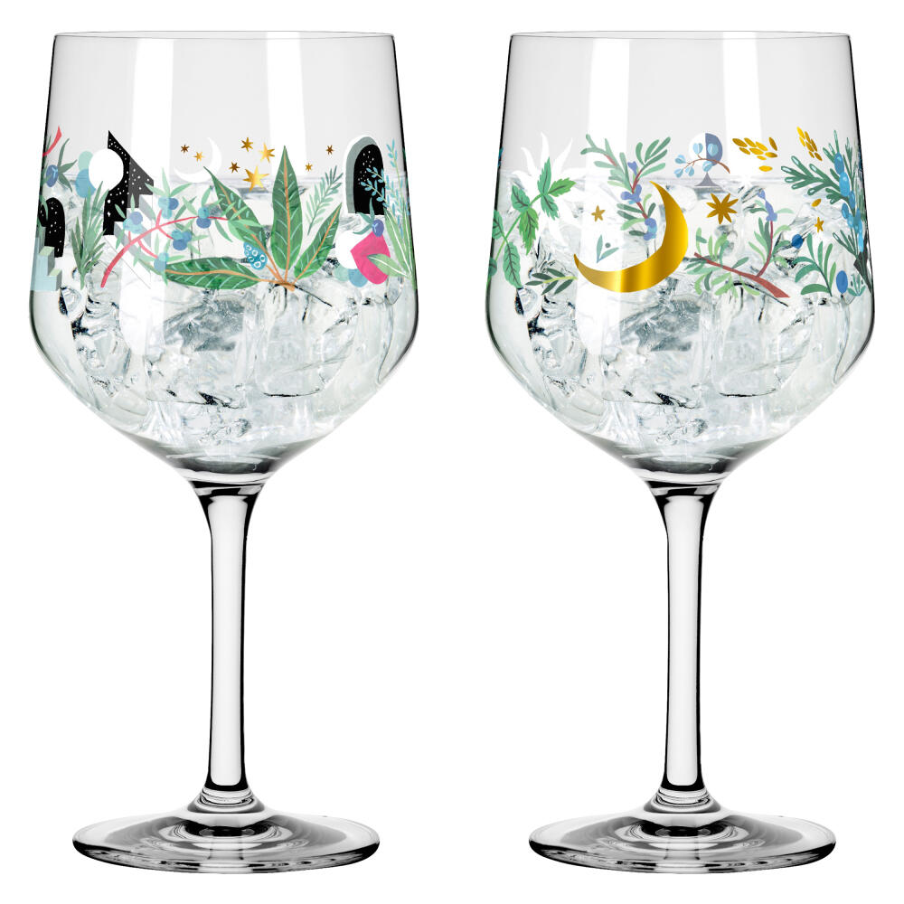 Ritzenhoff Ginglas 2er Set Botanic Glamour 007, 008, Good Wives and Warriors, Kristallglas, 720 ml, 3882001