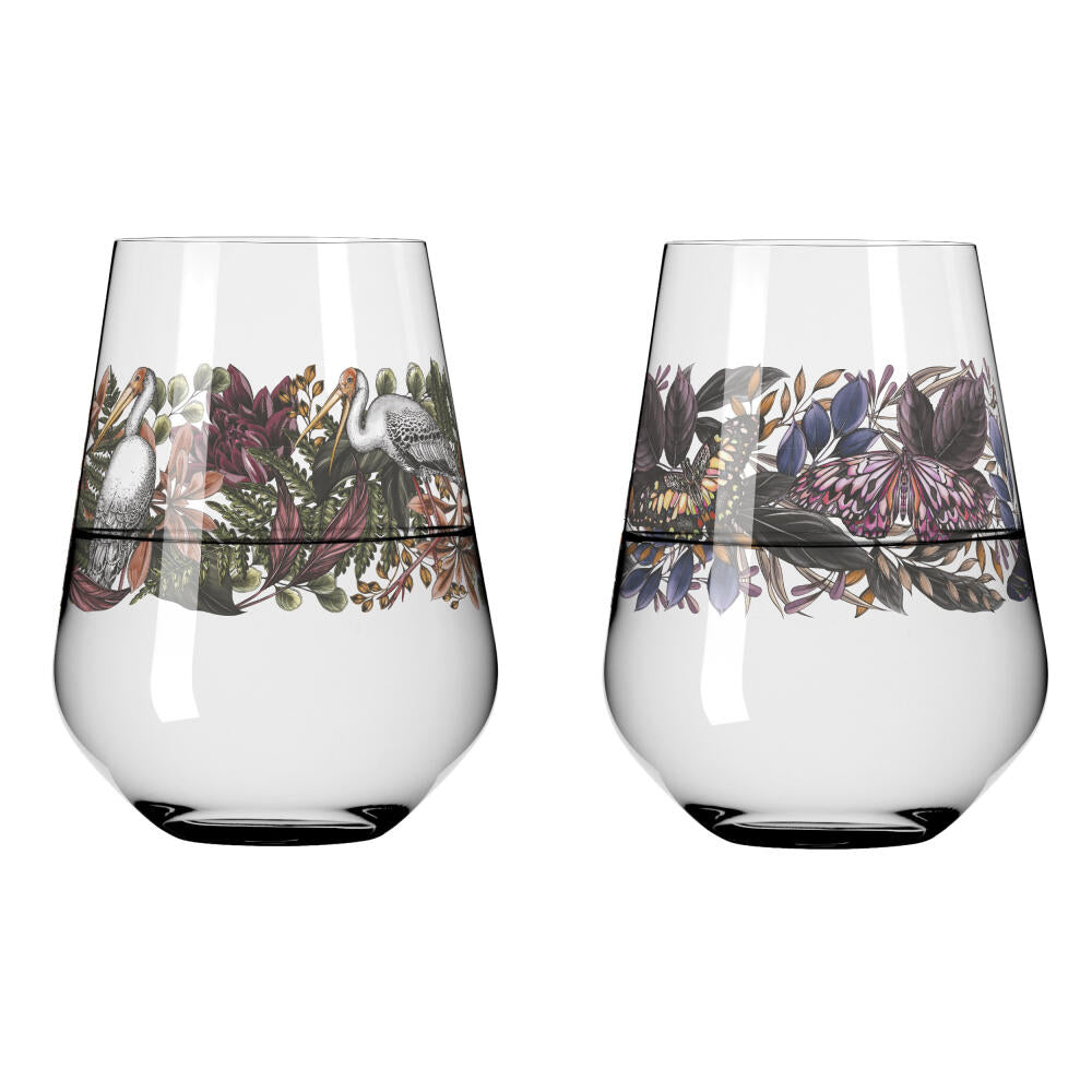 Ritzenhoff Universalglas 2er Set Schattenfauna 001, 002, Maggie Enterrios, Kristallglas, 540 ml, 3911001
