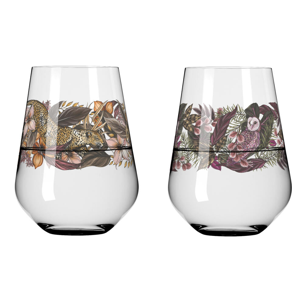 Ritzenhoff Universalglas 2er Set Schattenfauna 003, 004, Maggie Enterrios, Kristallglas, 540 ml, 3911002