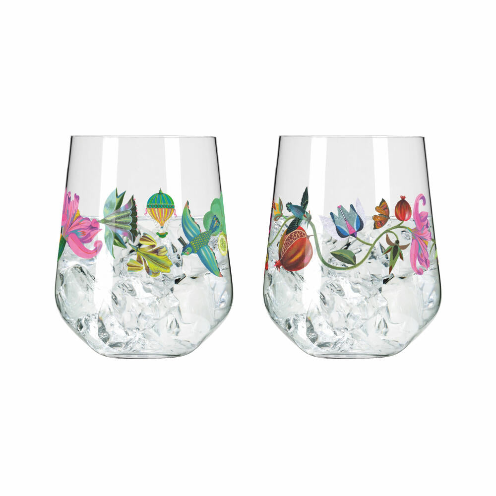 Ritzenhoff Botanic Lights Gin Tumbler 009 010 F24, set of 2, Olaf Hajek, gin glass, crystal glass, 710 ml, 3891002