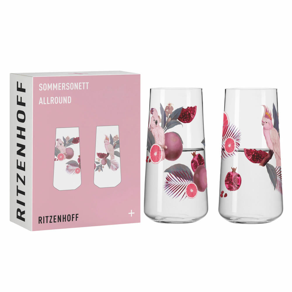 Ritzenhoff D-TOX Sommersonett F24, 2er Set, R. Richter, Universalglas, Kristallglas, 614 ml, 6151002