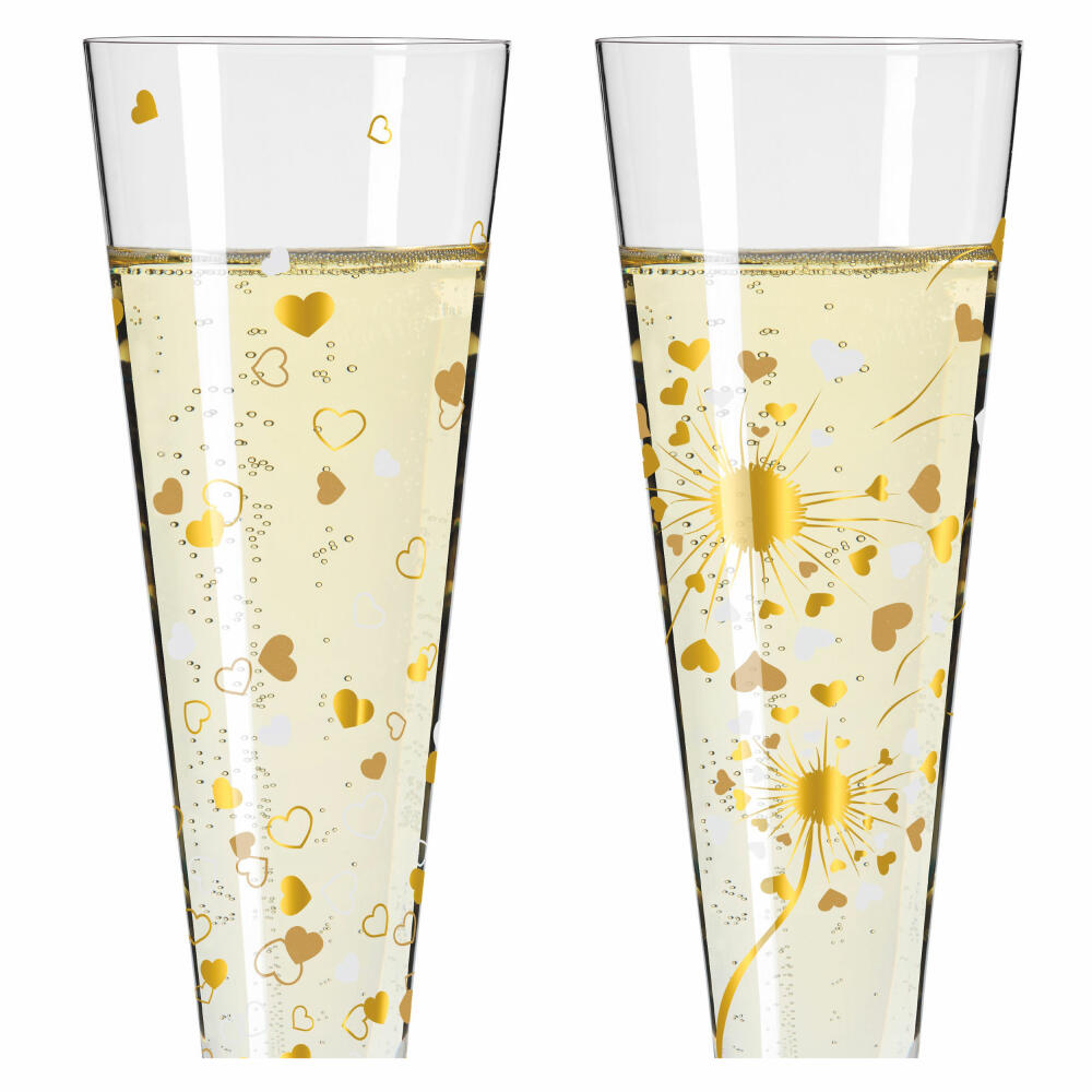 Ritzenhoff Goldnacht Champus-Duett F24, 2er Set, A. Vasconcelos, Champagnerglas, Kristallglas, 205 ml, 6031007