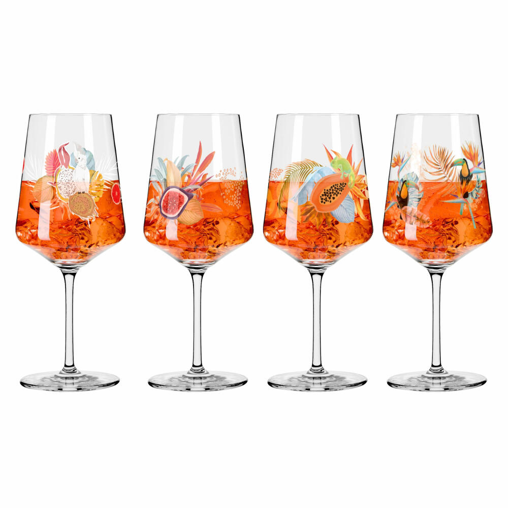 Ritzenhoff Aperizzo Sommerrausch F24, set of 4, T. Kuhlmann, R. Richter, aperitif glass, crystal glass, 544 ml, 6051004