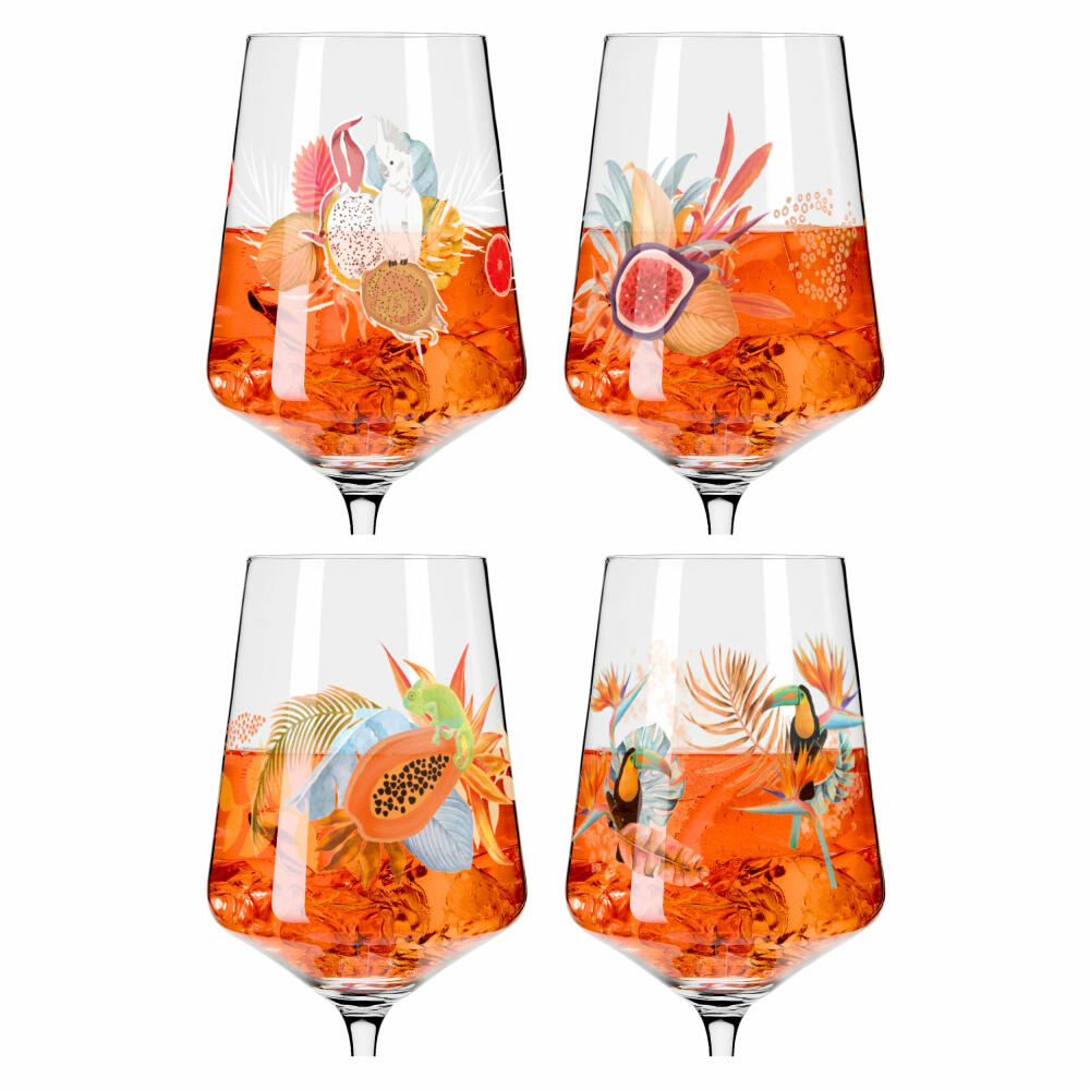 Ritzenhoff Aperizzo Sommerrausch F24, set of 4, T. Kuhlmann, R. Richter, aperitif glass, crystal glass, 544 ml, 6051004
