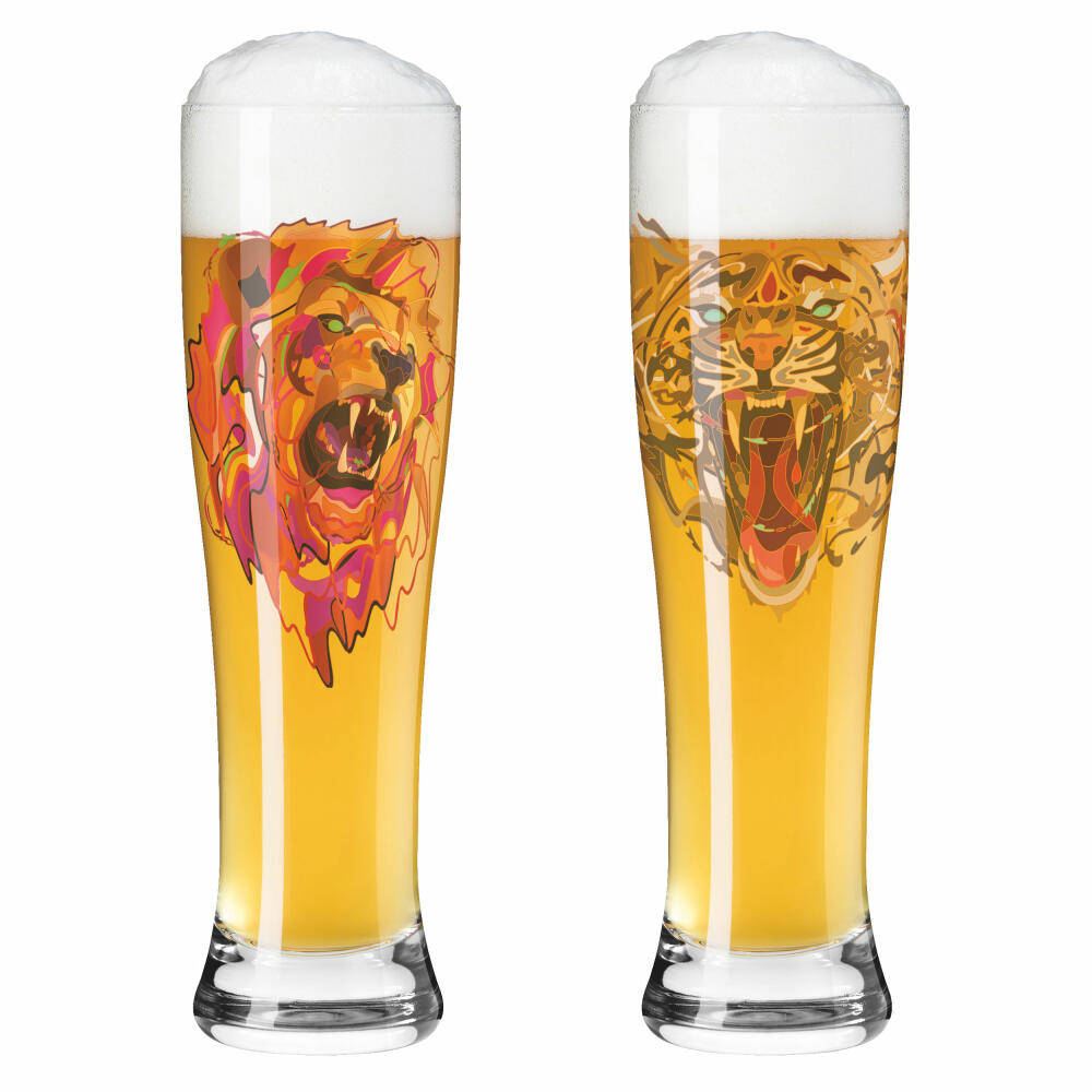 Ritzenhoff Brauchzeit Weizen 021 022 F24, 2er Set, Justin Maller, Weizenbierglas, Glas, 646 ml, 3481011