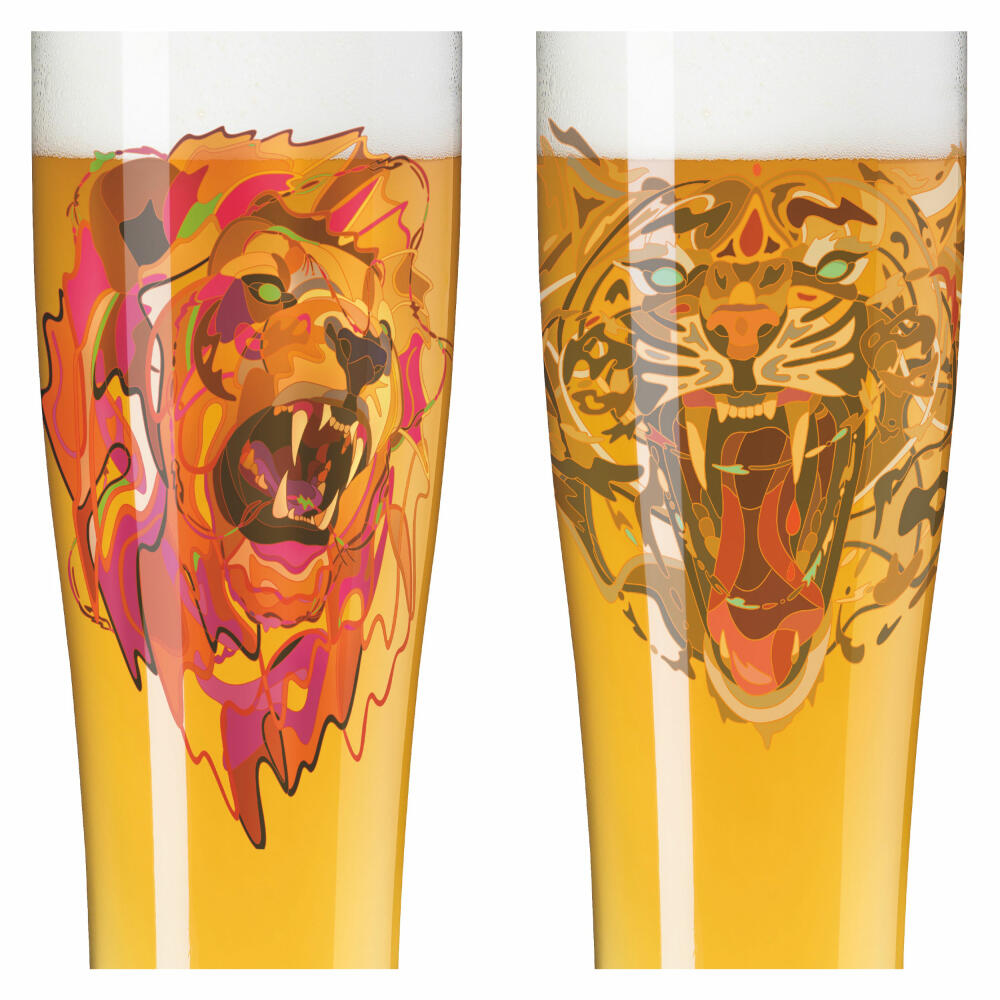 Ritzenhoff Brauchzeit Weizen 021 022 F24, 2er Set, Justin Maller, Weizenbierglas, Glas, 646 ml, 3481011