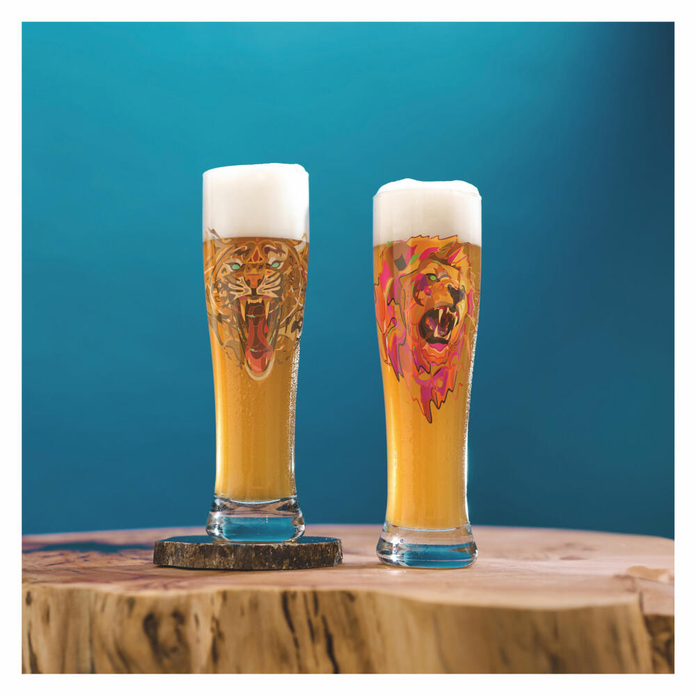 Ritzenhoff Brauchzeit Weizen 021 022 F24, 2er Set, Justin Maller, Weizenbierglas, Glas, 646 ml, 3481011