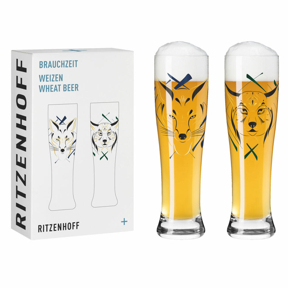 Ritzenhoff Brauchzeit Weizen 023 024 F24, set of 2, Ana Vasconcelos, wheat beer glass, glass, 646 ml, 3481012