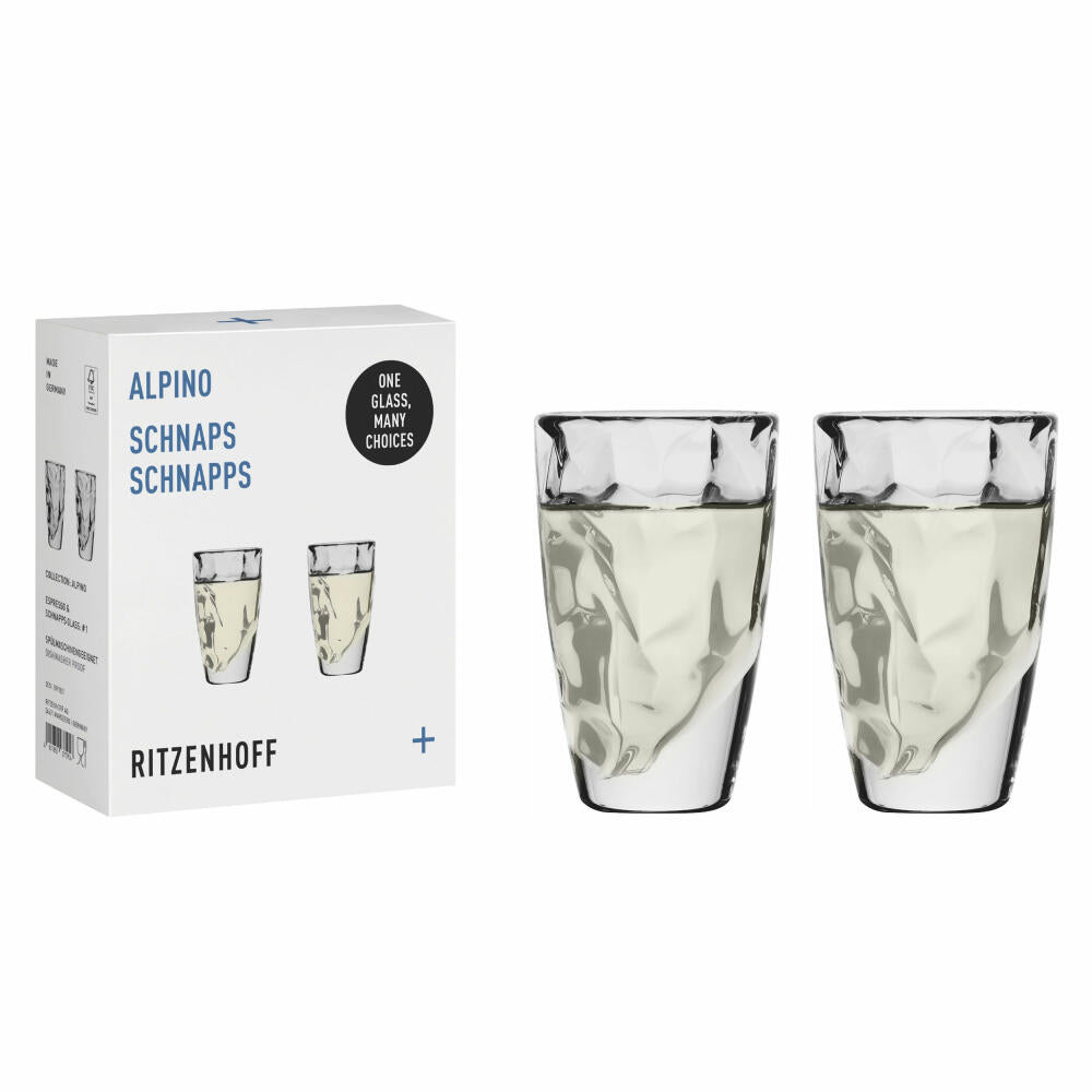 Ritzenhoff Alpino espresso glass 001, set of 2, Ritzenhoff Design Team, espresso glass, crystal glass, 53 ml, 3991001