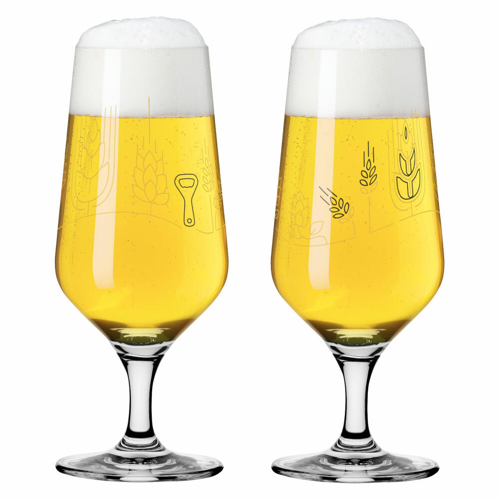 Ritzenhoff Brauchzeit Pils 011 012 F24, set of 2, Ritzenhoff Design Team, pilsner glass, crystal glass, 374 ml, 3471006