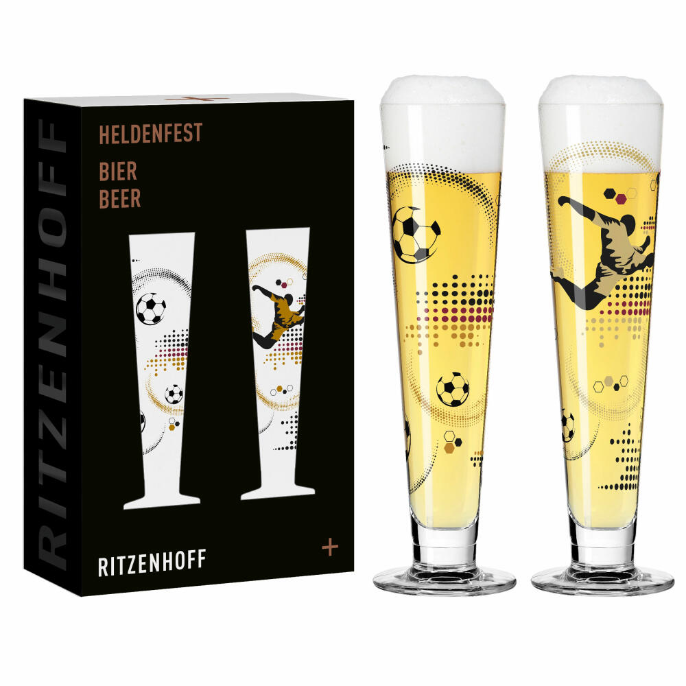 Ritzenhoff beer glass Heldenfest F24, set of 2, Christine Kordes, beer glasses, crystal glass, 385 ml, 6271001